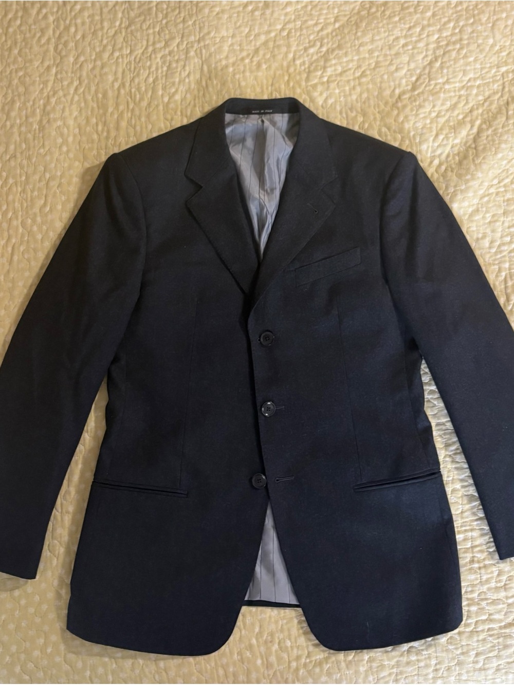Giorgio Armani Men's Gray Three-Button Sport Coat Wool Textured